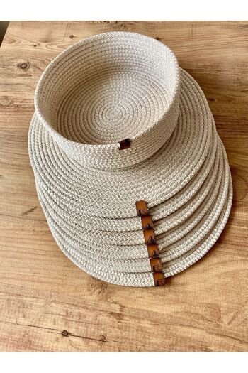 St Morritz 7 Pieces Beige Bread Basket - American Serving Plates, Ms Home Series
