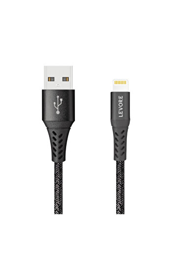 Levore USB to Lightning Nylon Cable MFI Certified 1.8m - Black