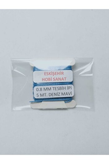Eskişehir hobi sanat 0,8 mm 5 μέτρα κορδόνι Tasbih Μπλε Χρώμα