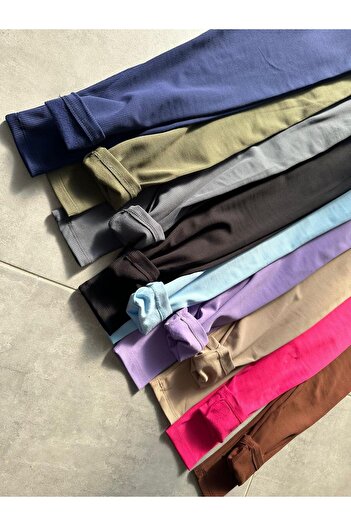 Paw Garage High Waist and Thick Waist Ribbed Fitted Leggings - Winter Colorful Leggings