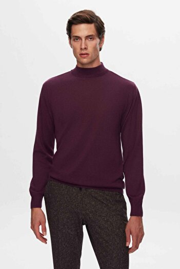 D'S Damat Ds Damat Regular Fit Фіолетовий Прямий Трикотажний Светр з Вовняною Домішкою