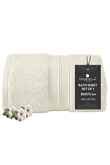 Donetella 1 - Pcs Premium Bath Sheet (85x172cm ) 600 GSM 100% Combed Cotton