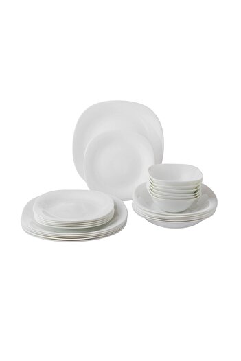 Dania Arcopal Luxury White Square Dinner Set 24 Pieces 6 Persons