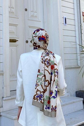 İpekhan Nature Frezya Soft Şal Gri Ekru 3038-02