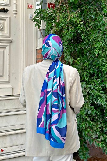 İpekhan Nature Lilyum Soft Şal Mavi 3036-02