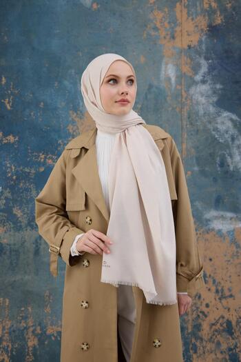 İpekhan Pink Square Patterned Jacquard Shawl Fly - 8012-22