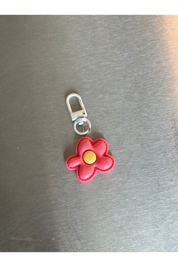 minebag Fuchsia Colorful Floral Patterned Carabiner Clip Keychain Charm