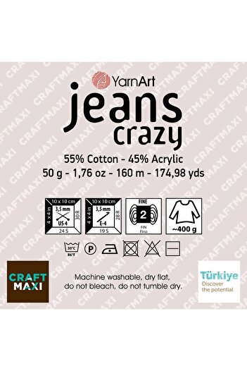 Yarnart Τζιν Crazy Marbled Χειροποίητο Πλεκτό Νήμα Marbled-7202