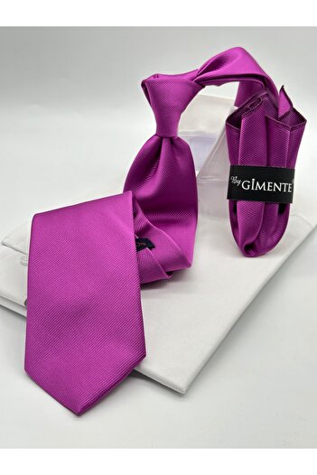 Gutiero Purple Plain Classic Handkerchief Tie