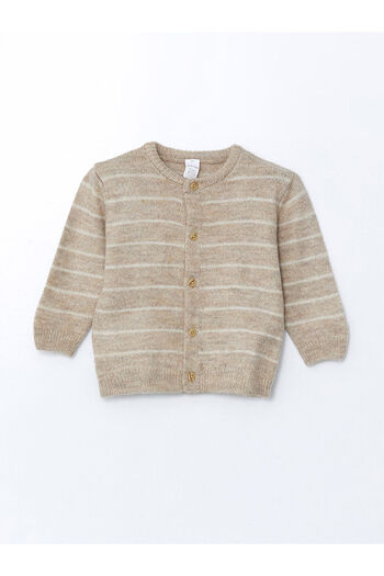 LC Waikiki Lcwk Crew Neck Striped Knitwear Baby Boy Cardigan