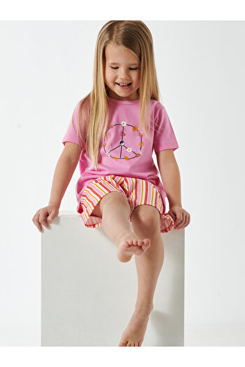 Schiesser Pyjama Girls World Cotton Schlafanzug Schlafmode Bequem