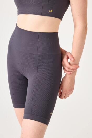 Jerf High Waist Holly Biker Leggings - Honeycomb Pattern, Anthracite