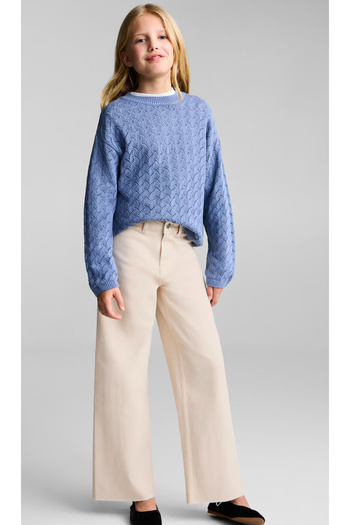 ASL GOLF CLUB Beige Girl's Wide Leg Woven Trousers