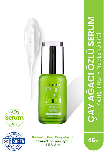 Orjena Tea Tree Cica Serum Cilt Bariyer Onarıcı Kızarıklık Ve Sivilce Karşıtı Yatıştırıcı Serum 45ml