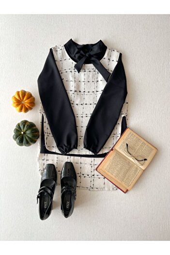 KÜÇÜĞÜM BUTİK White Tweed Vest with Side Slits