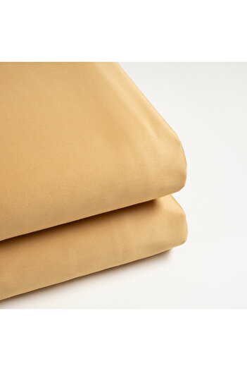 Zsa Zsa Zsu Solid 300 Tc Double Cotton Satin 100% Cotton Satin Fitted Sheet 160X200 cm Yellow