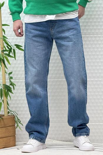 WAFRA Erkek Beli Lastikli Rahat Kullanım Baggy Kot Pantolon