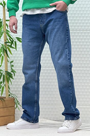WAFRA Erkek Beli Lastikli Rahat Kullanım Baggy Kot Pantolon