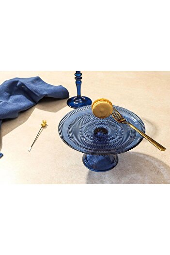 Porland Llina Navy Blue Footed Plate 17cm