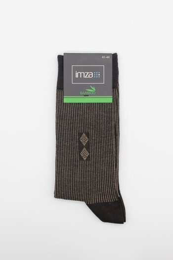 İmza Dark Brown Bamboo Patterned Socks 1060245105