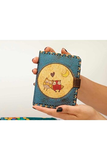 HOODİEMOUSE Owl Figured Small Wallet Ethnic Bohemian Retro Style - Petrol