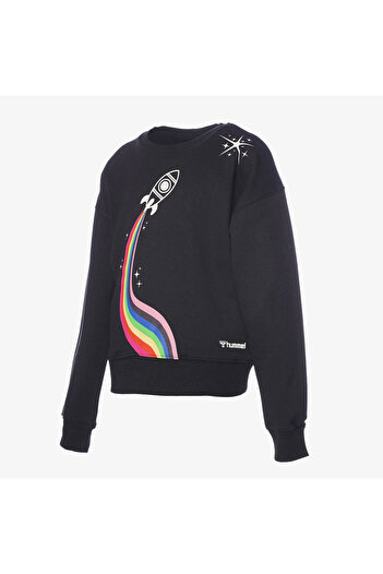 hummel Astrid Kids - Black Round Neck Sweatshirt