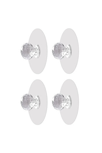 Forzacase Adhesive Crystal Head Cabinet Drawer Toilet Seat Handle Kitchen Hanger 4 Pieces - Fc918