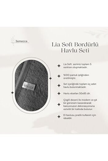 Semecca Lia Soft Серія бордюрів Набір рушників 3 шт. 50x85