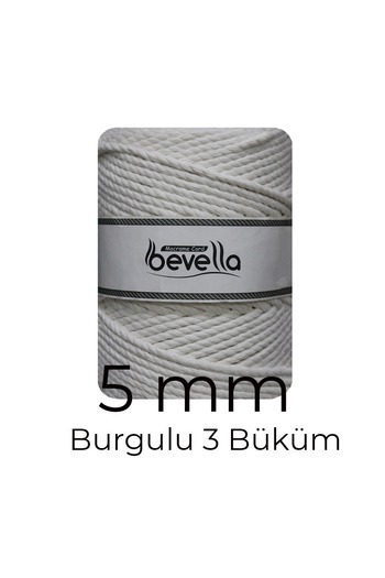 Bevella Macrame Cord Ecru Twisted 5 mm 3 Twist 1 kg Macrame Lanyard Swing Hammock Lanyard