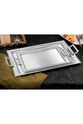 Tiamo Mios Silver 18/10 Steel Tea and Coffee Tray