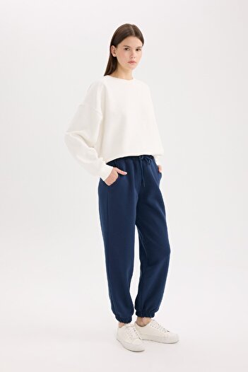 DeFacto Thick Jogger Sweatpants - Elastic Waist, Solid Tall S7370Az25Sp