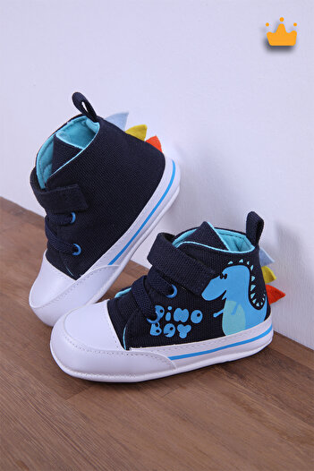 Babyhola Dinosaur Patterned Baby Boy Moccasin First Step Shoes Home Boots