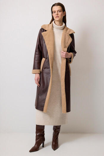 Touché Privé Long Leather Look Coat