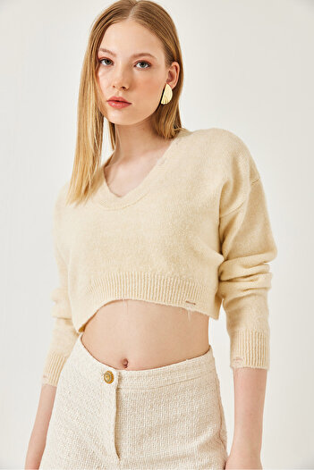 Bianco Lucci Women's Crop Knitwear Sweater 20246925