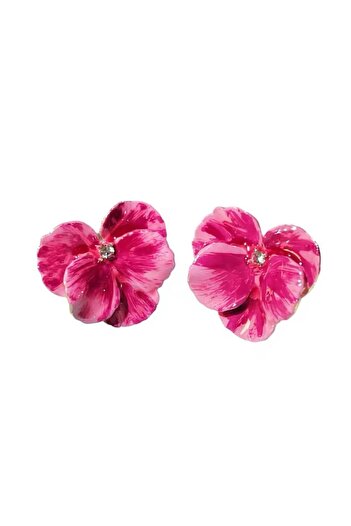 Pelin Aksesuar Pink Orchid Earrings