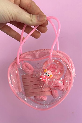 TAKIŞTIR Pink Color Children's Buckle Set with Bag