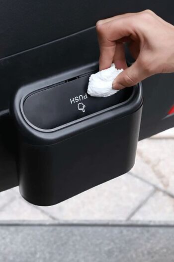 Fine Clean Black Color Portable Garbage Organizer for Auto Car - with Lid, 1 Piece