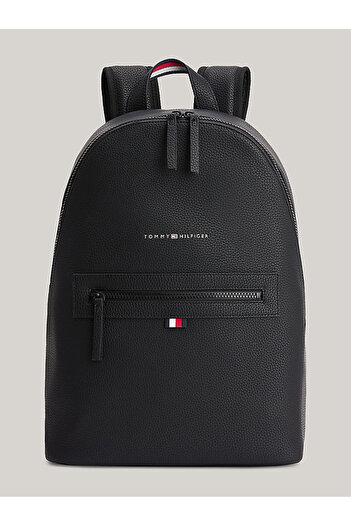 Tommy Hilfiger Polyester Black Men's Backpack Essential Pu Backpack