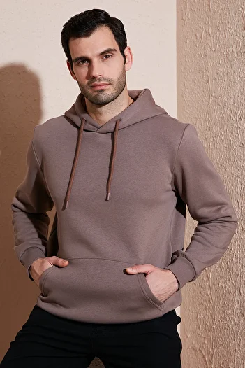 Buratti Slim Fit Hooded Kangaroo Pocket Feather Inside Soft Raster Sweat Ανδρικός ιδρώτας 5905281
