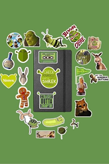 Major Selection حزمة ملصقات Shrek / ملصق دفتر ملاحظات على شكل رصاصة وملصق للكمبيوتر المحمول