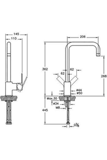 VitrA A42103 Flo S Sink Faucet