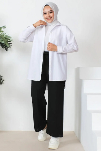 İmajButik Black High Waist Wide Leg Trousers