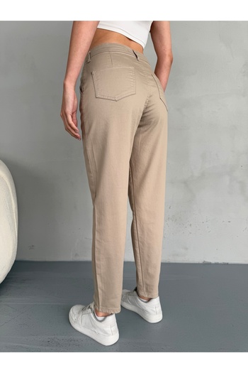alanora Yüksek Bel Likralı Esnek Mom Pantolon