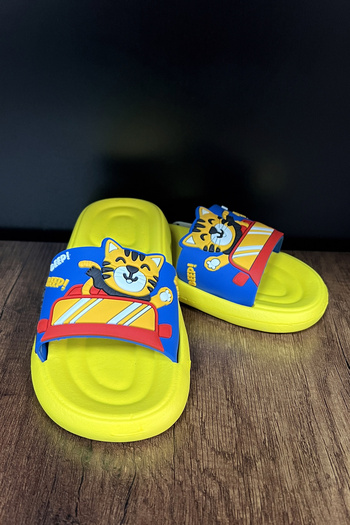GEZER Boy's Slippers Cat Yellow 15047