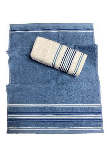 Lucy and Home 100% Cotton Striped Jacquard Set of 2 Towels 40X60Cm