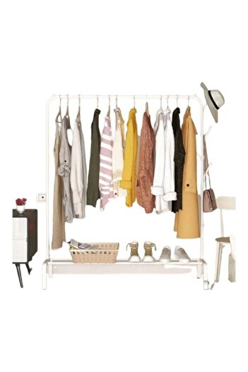 Primo Plus White metal clothes hanger organizer and clothes holder