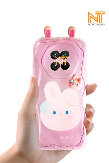 Nezih Case Realme 12 Compatible Transparent Silicone Case with Embossed Figure