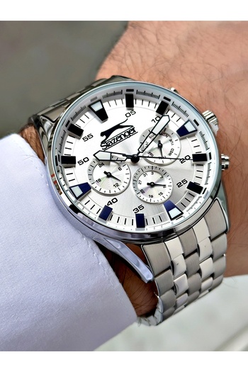 Slazenger Function Gray Color Steel Band Men's Wrist Watch 2231.01
