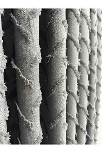 Taç Crossed Eaves Drapery Cotton Linen Gray Drapery Curtain 1/2.5 Medium Dense Pleat Single Wing