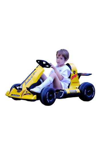 Fab N Funky Sturdy Bluetooth RC Racing Battery Operated Ride-On Car with Light and Music Function - Yellow